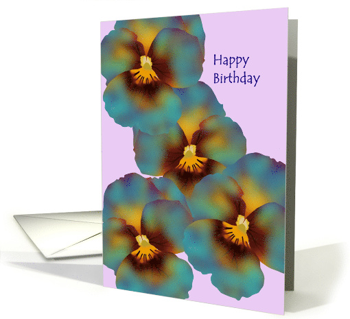 Birthday For Sorority Sister Blue And Yellow Pansies card (921489)