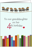 Granddaughter’s 4th Birthday Little Birds and Colorful Presents card