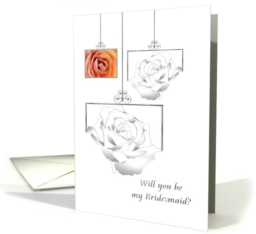 Rose Themed Wedding Be my Bridesmaid card (921516)