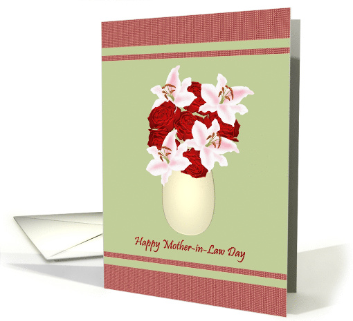 Mother-in-Law Day Pink Stargazers and Red Roses card (921600)