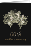 60th Diamond Wedding Anniversary Invitation Abstract Florals card