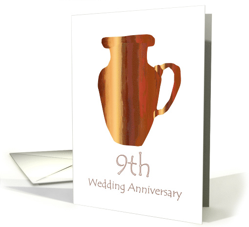 9th Pottery Wedding Anniversary Invitation A Fired Clay Jug card