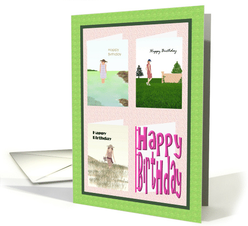 Birthday For Triplet Girls Sisters Loving Nature card (922169)