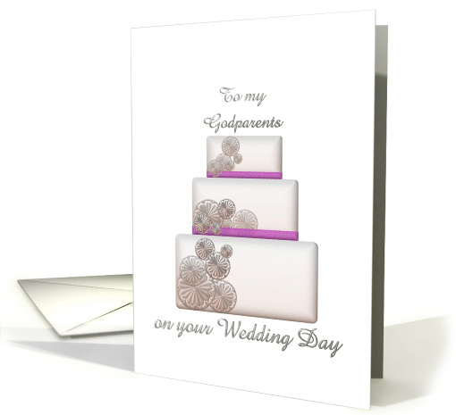 Congratulations To Godparents On Their Wedding Day Wedding Cake card