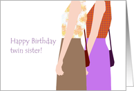 Twin Sister Birthday Sisters Walking Together card