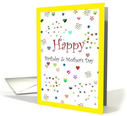 Birthday and Mother's Day for Mom Hearts Flowers and Stars card