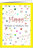 Birthday and Mother’s Day for Mom Hearts Flowers and Stars card