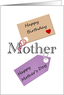 Birthday on Mother’s Day for Mom Gift Tags card