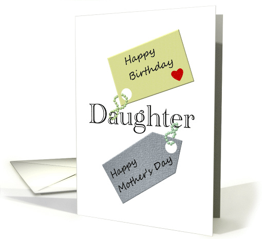 Birthday on Mother's Day for Daughter Gift Tags card (923615)