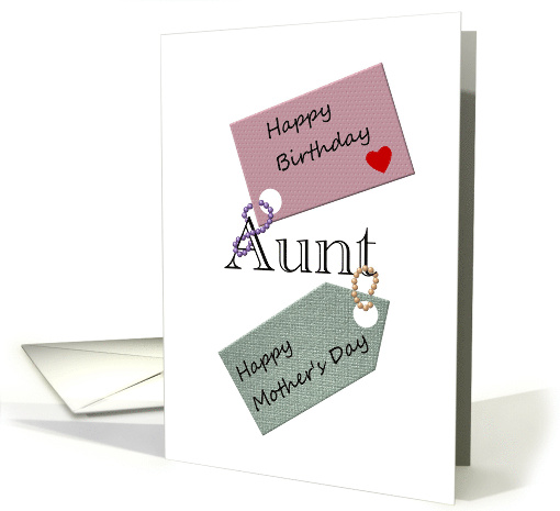 Birthday on Mother's Day for Aunt Gift Tags card (923825)