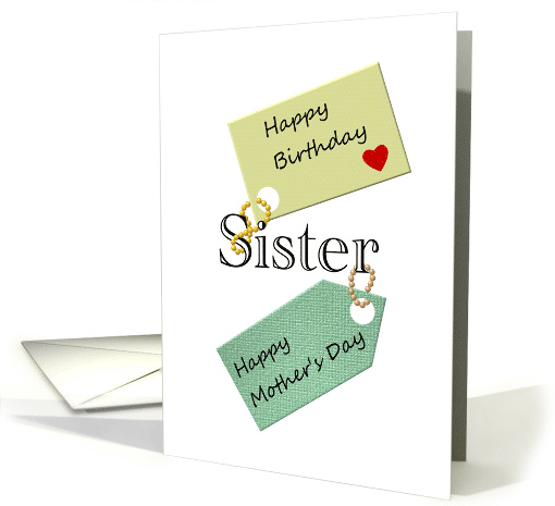 Birthday on Mother's Day for Sister Gift Tags card (923826)