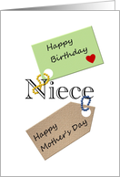 Birthday on Mother’s Day for Niece Gift Tags card