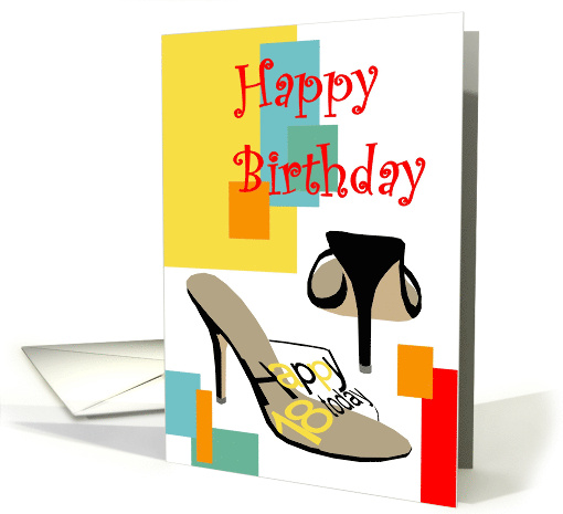 18th birthday, Summer heels card (924412)
