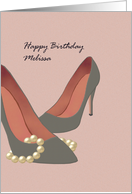 Birthday for Melissa Stilettos and Pearls card