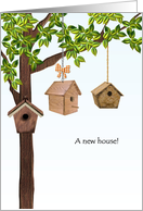 Congratulations New House Bird Houses In Tree card