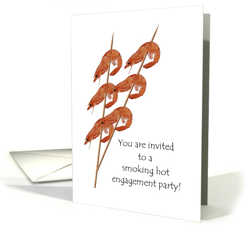 BBQ Themed Engagement Party Invitation Shrimps On Skewers card
