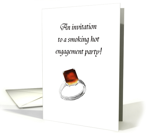 BBQ Themed Engagement Party Invitation A Hot Rock Engagement Ring card