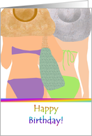 Summer Birthday Ladies in Bikinis and Hats card
