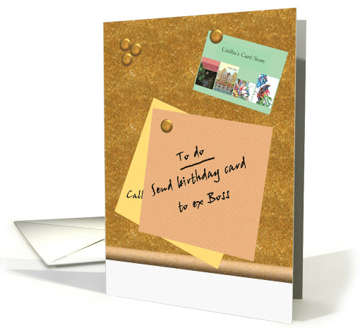 Birthday For Ex Boss Notice Board Reminder card (926164)