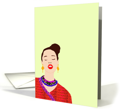 Model In Bright Colors Blank card (926702)