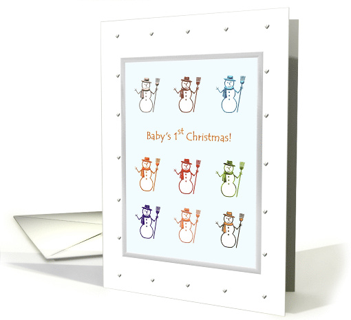 Baby's First Christmas Lots of Snowmen and Hearts card (926883)