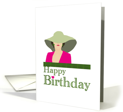 Birthday For Her Lady In Wide Brim Summer Hat card (927255)