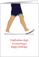 Birthday Man In Casual Shorts And Taking A Stroll card
