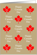 Happy Canada Day Red Maple Leaves card