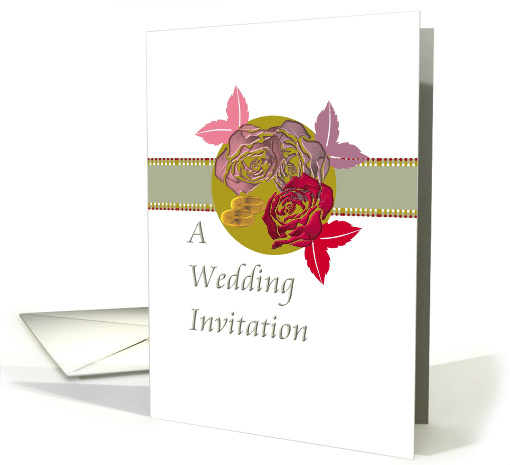 Wedding Invitation Roses And Rings card (929569)