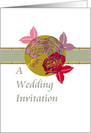 Wedding Invitation Roses And Rings card