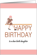 Birthday for Birth Daughter Little Girl Sitting Down card