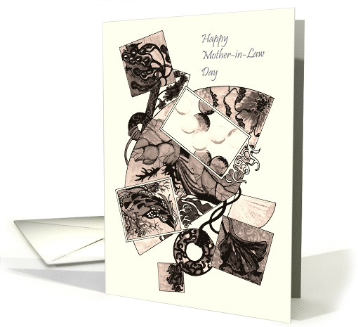 Mother-in-Law Day Abstract Pieces in Sepia card (929734)