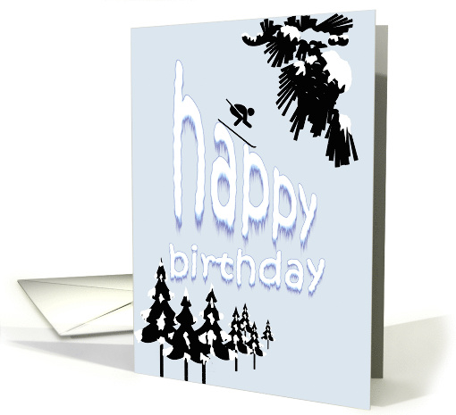 Cool Birthday Happy Skiing card (929878)