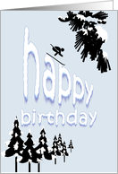 Cool Birthday Happy Skiing card