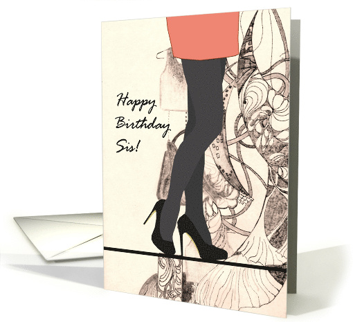 Birthday For Sister High Heels And Skirt card (930083)