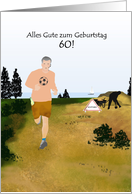 60th Birthday in German Running Along Country Lane card