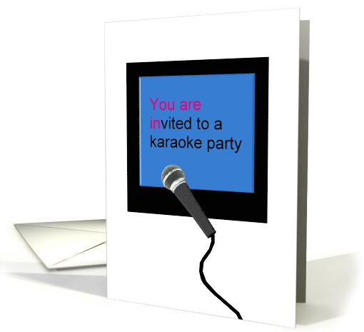 Invitation Karaoke Themed Party Screen and Microphone card (930848)