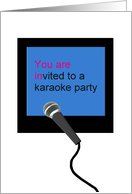 Invitation Karaoke Themed Party Screen and Microphone card