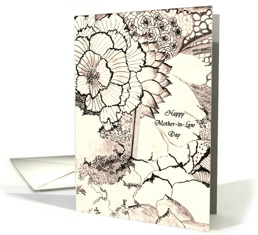 Mother-in-Law Day Abstract Florals in Sepia card (931237)