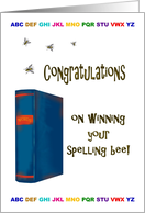 Congratulations On Winning Spelling Bee Spelling Book And Bees card