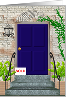 Congratulations On The Sale Of Your House Blue Front Door card