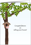 Congratulations On The Sale Of Your House Birdhouse With A Sold Sign card