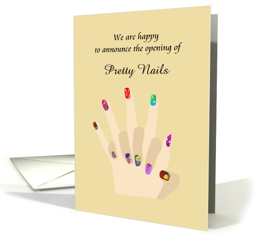 Custom Announcement Nail Salon Opening Pretty Nails card (934792)