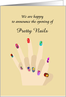 Custom Announcement Nail Salon Opening Pretty Nails card