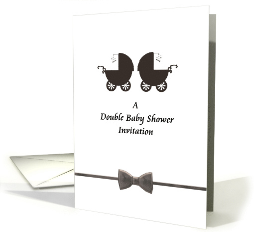 Invitation to a Double Baby Shower Two Prams card (936924)