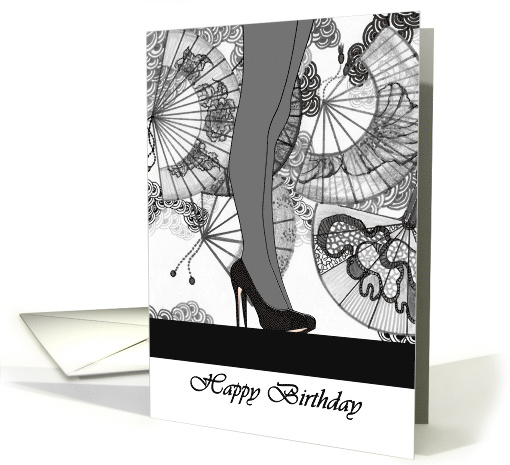 Birthday For her Catwalk Legs Black And White card (937219)