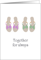 Announcement of Civil Union Two Pairs Of Pretty Women Summer Sandals card