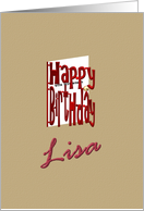 Birthday For Lisa Cut-Out Card