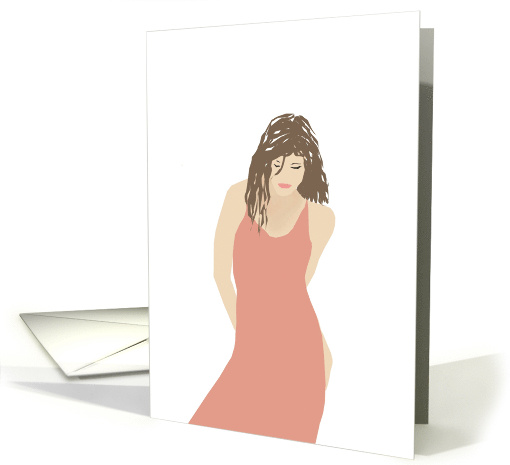 Model In A Summer Dress Blank card (939269)