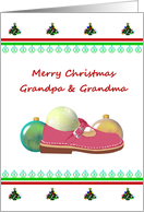 Christmas Greeting for Grandparents Baubles and A Child’s Shoe card